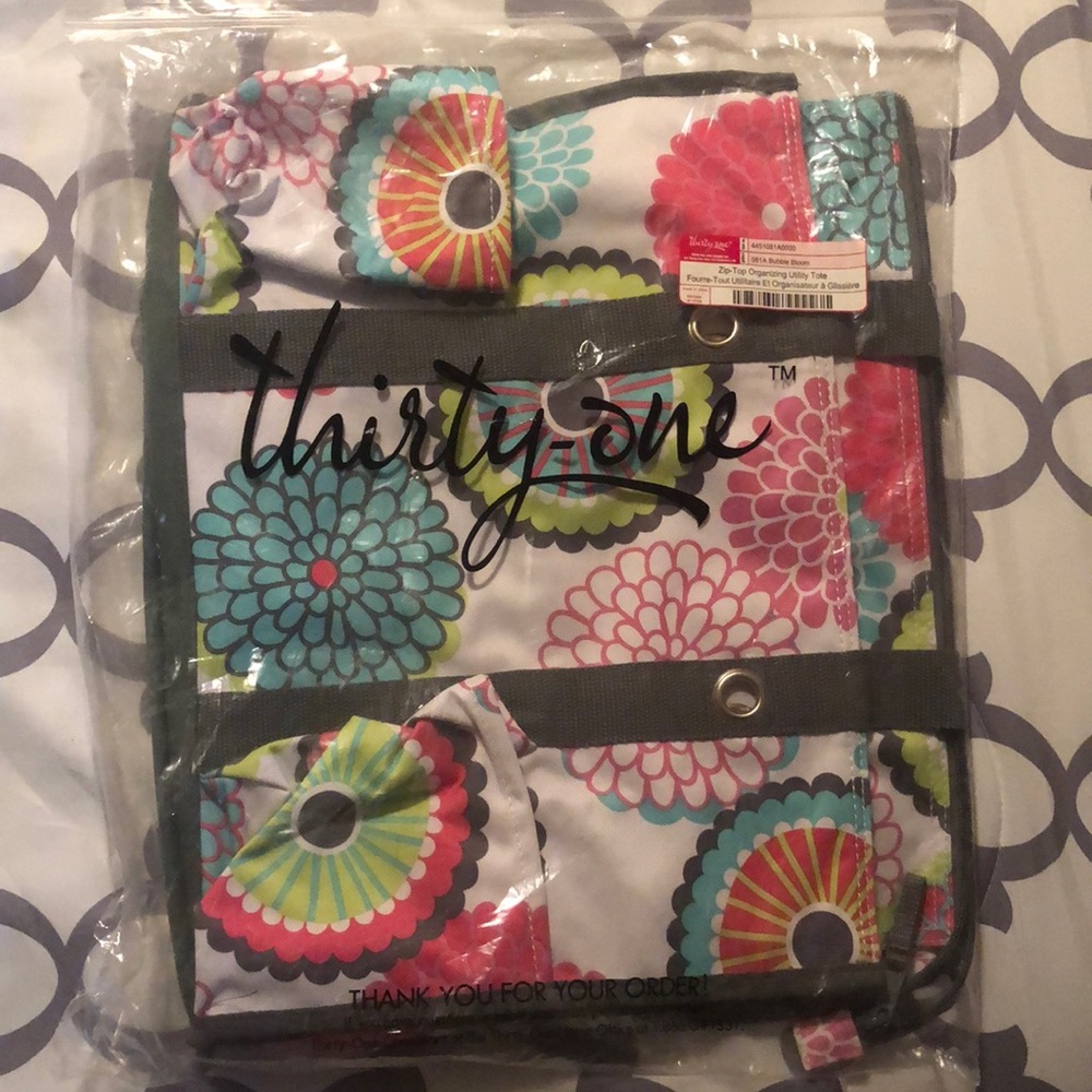 Thirty-one Zip-Top Organizing Utility Tote-Brand New